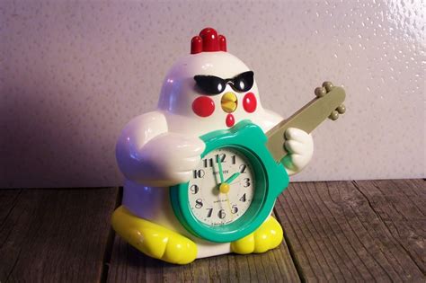 Chicken Alarm Clock With Guitar Rhythm Rock & Roll Musical.